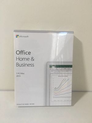DVD/hogar y negocio de Microsoft Office 2019 del embalaje de la tarjeta
